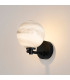Tivoli Short Arm Wall Light 1 Light G9 IP44 Satin Black/Grey Round Marble Effect Glass-3