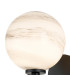 Tivoli Short Arm Wall Light 1 Light G9 IP44 Satin Black/Grey Round Marble Effect Glass-5