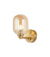 Tivoli Short Arm Wall Light 1 Light G9 IP44 Brass Gold/Amber Smooth Tubular Glass-1