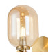 Tivoli Short Arm Wall Light 1 Light G9 IP44 Brass Gold/Amber Smooth Tubular Glass-5