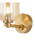Tivoli Short Arm Wall Light 1 Light G9 IP44 Brass Gold/Amber Smooth Tubular Glass-6