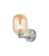 Tivoli Short Arm Wall Light 1 Light G9 IP44 Polished Chrome/Amber Smooth Tubular Glass-1
