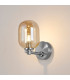 Tivoli Short Arm Wall Light 1 Light G9 IP44 Polished Chrome/Amber Smooth Tubular Glass-3