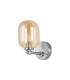 Tivoli Short Arm Wall Light 1 Light G9 IP44 Polished Chrome/Amber Smooth Tubular Glass-4