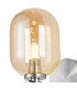 Tivoli Short Arm Wall Light 1 Light G9 IP44 Polished Chrome/Amber Smooth Tubular Glass-5