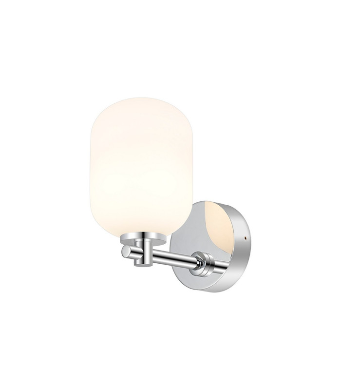Tivoli Short Arm Wall Light 1 Light G9 IP44 Polished Chrome/Opal Smooth Tubular Glass-1
