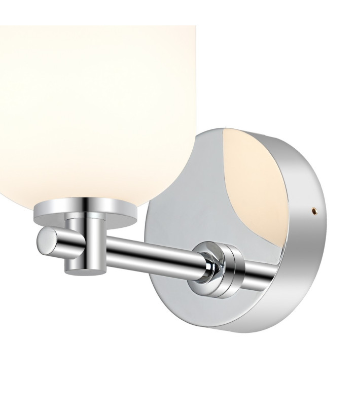 Tivoli Short Arm Wall Light 1 Light G9 IP44 Polished Chrome/Opal Smooth Tubular Glass-6