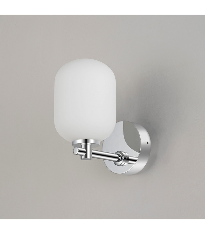 Tivoli Short Arm Wall Light 1 Light G9 IP44 Polished Chrome/Opal Smooth Tubular Glass-7
