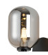 Tivoli Short Arm Wall Light 1 Light G9 IP44 Satin Black/Smoke Smooth Tubular Glass-5