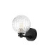 Tivoli Short Arm Wall Light 1 Light G9 IP44 Satin Black/Clear Cross Pattern Round Glass-4