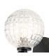 Tivoli Short Arm Wall Light 1 Light G9 IP44 Satin Black/Clear Cross Pattern Round Glass-5