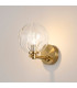 Tivoli Short Arm Wall Light 1 Light G9 IP44 Brass Gold/Clear Waved Round Glass-3