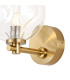 Tivoli Short Arm Wall Light 1 Light G9 IP44 Brass Gold/Clear Waved Round Glass-6