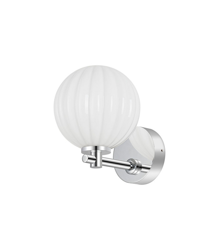 Tivoli Short Arm Wall Light 1 Light G9 IP44 Polished Chrome/Opal Round Segment Glass-4