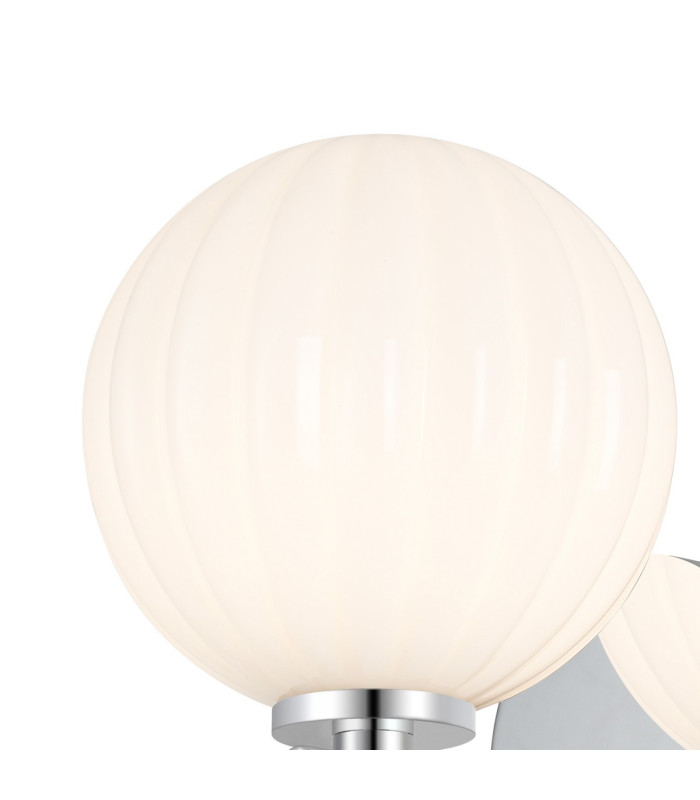 Tivoli Short Arm Wall Light 1 Light G9 IP44 Polished Chrome/Opal Round Segment Glass-5