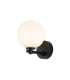 Tivoli Short Arm Wall Light 1 Light G9 IP44 Satin Black/Opal Round Segment Glass-1