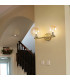 Tivoli Short Arm Wall Light 2 Light G9 IP44 Brass Gold/Amber Smooth Round Glass-4