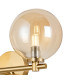 Tivoli Short Arm Wall Light 2 Light G9 IP44 Brass Gold/Amber Smooth Round Glass-7