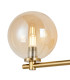 Tivoli Short Arm Wall Light 2 Light G9 IP44 Brass Gold/Amber Smooth Round Glass-8