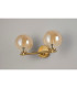 Tivoli Short Arm Wall Light 2 Light G9 IP44 Brass Gold/Amber Smooth Round Glass-9