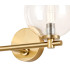 Tivoli Short Arm Wall Light 2 Light G9 IP44 Brass Gold/Clear Smooth Round Glass-5