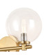 Tivoli Short Arm Wall Light 2 Light G9 IP44 Brass Gold/Clear Smooth Round Glass-6