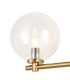 Tivoli Short Arm Wall Light 2 Light G9 IP44 Brass Gold/Clear Smooth Round Glass-7