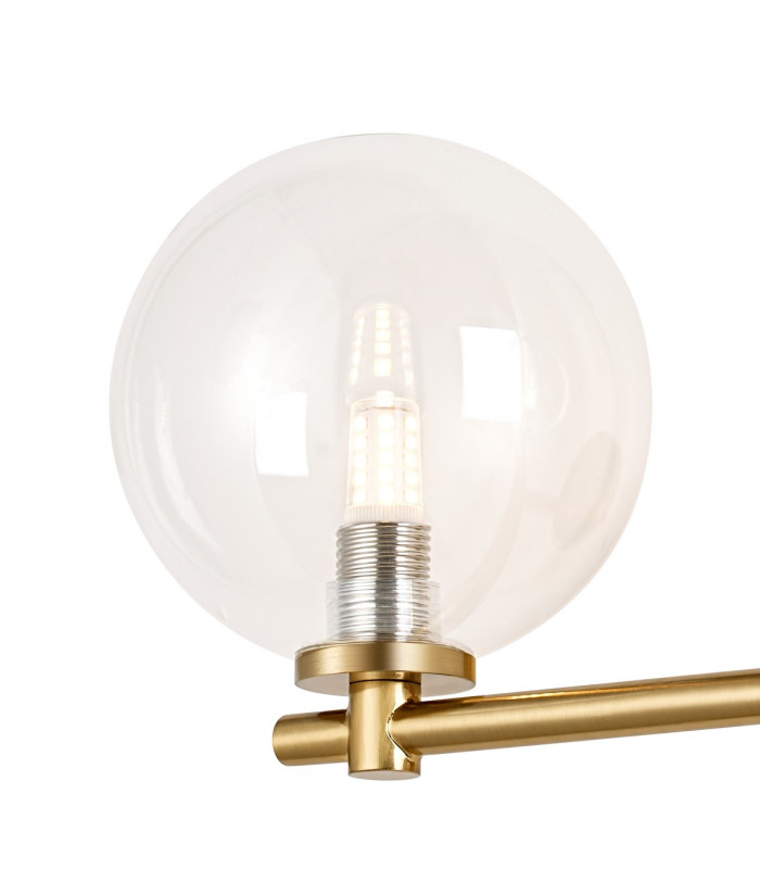 Tivoli Short Arm Wall Light 2 Light G9 IP44 Brass Gold/Clear Smooth Round Glass-7