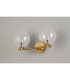 Tivoli Short Arm Wall Light 2 Light G9 IP44 Brass Gold/Clear Smooth Round Glass-8