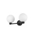 Tivoli Short Arm Wall Light 2 Light G9 IP44 Satin Black/Opal Smooth Round Glass-4