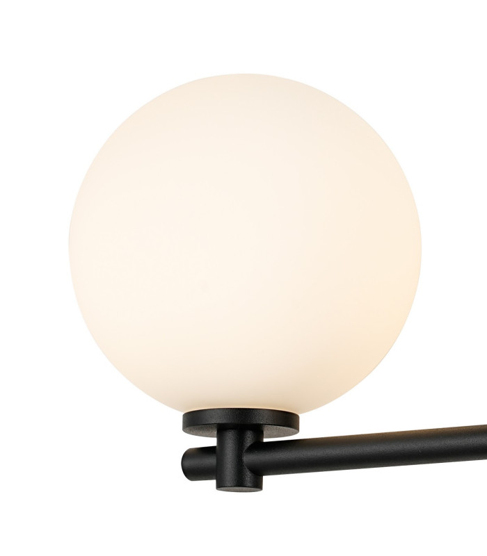 Tivoli Short Arm Wall Light 2 Light G9 IP44 Satin Black/Opal Smooth Round Glass-5