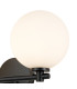 Tivoli Short Arm Wall Light 2 Light G9 IP44 Satin Black/Opal Smooth Round Glass-7
