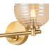 Tivoli Short Arm Wall Light 2 Light G9 IP44 Brass Gold/Amber Ribbed Round Glass-5
