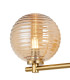 Tivoli Short Arm Wall Light 2 Light G9 IP44 Brass Gold/Amber Ribbed Round Glass-7