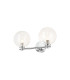 Tivoli Short Arm Wall Light 2 Light G9 IP44 Polished Chrome/Clear Ribbed Round Glass-1
