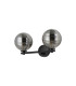 Tivoli Short Arm Wall Light 2 Light G9 IP44 Satin Black/Smoke Ribbed Round Glass-4