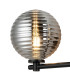Tivoli Short Arm Wall Light 2 Light G9 IP44 Satin Black/Smoke Ribbed Round Glass-5