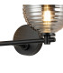 Tivoli Short Arm Wall Light 2 Light G9 IP44 Satin Black/Smoke Ribbed Round Glass-6