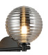 Tivoli Short Arm Wall Light 2 Light G9 IP44 Satin Black/Smoke Ribbed Round Glass-7