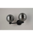 Tivoli Short Arm Wall Light 2 Light G9 IP44 Satin Black/Smoke Ribbed Round Glass-8