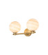 Tivoli Short Arm Wall Light 2 Light G9 IP44 Brass Gold/Brown Round Marble Effect Glass-1
