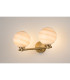 Tivoli Short Arm Wall Light 2 Light G9 IP44 Brass Gold/Brown Round Marble Effect Glass-3