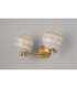 Tivoli Short Arm Wall Light 2 Light G9 IP44 Brass Gold/Brown Round Marble Effect Glass-8