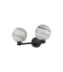 Tivoli Short Arm Wall Light 2 Light G9 IP44 Satin Black/Grey Round Marble Effect Glass-4