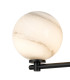 Tivoli Short Arm Wall Light 2 Light G9 IP44 Satin Black/Grey Round Marble Effect Glass-5