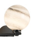 Tivoli Short Arm Wall Light 2 Light G9 IP44 Satin Black/Grey Round Marble Effect Glass-7