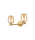 Tivoli Short Arm Wall Light 2 Light G9 IP44 Brass Gold/Amber Smooth Tubular Glass-1