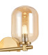 Tivoli Short Arm Wall Light 2 Light G9 IP44 Brass Gold/Amber Smooth Tubular Glass-6
