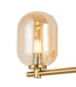 Tivoli Short Arm Wall Light 2 Light G9 IP44 Brass Gold/Amber Smooth Tubular Glass-7