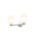 Tivoli Short Arm Wall Light 2 Light G9 IP44 Polished Chrome/Opal Smooth Tubular Glass-1